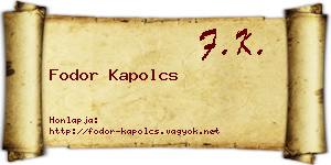Fodor Kapolcs névjegykártya